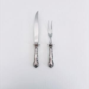 Gorham Sterling Silver Carving Set Joan of Arc Pattern